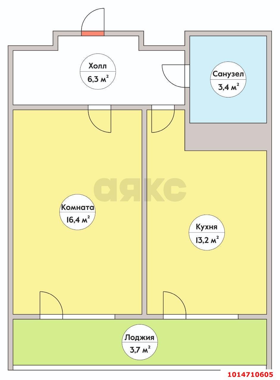 Фото №6: 1-комнатная квартира 42 м² - Краснодар, жилой комплекс Фамилия, ул. Старокубанская, 124