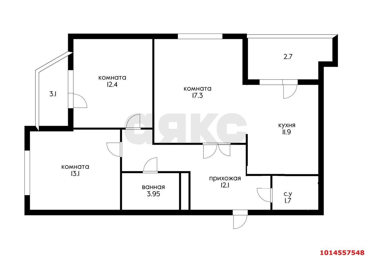 Фото №2: 3-комнатная квартира 80 м² - Краснодар, Юбилейный, ул. Генерала Шифрина, 1