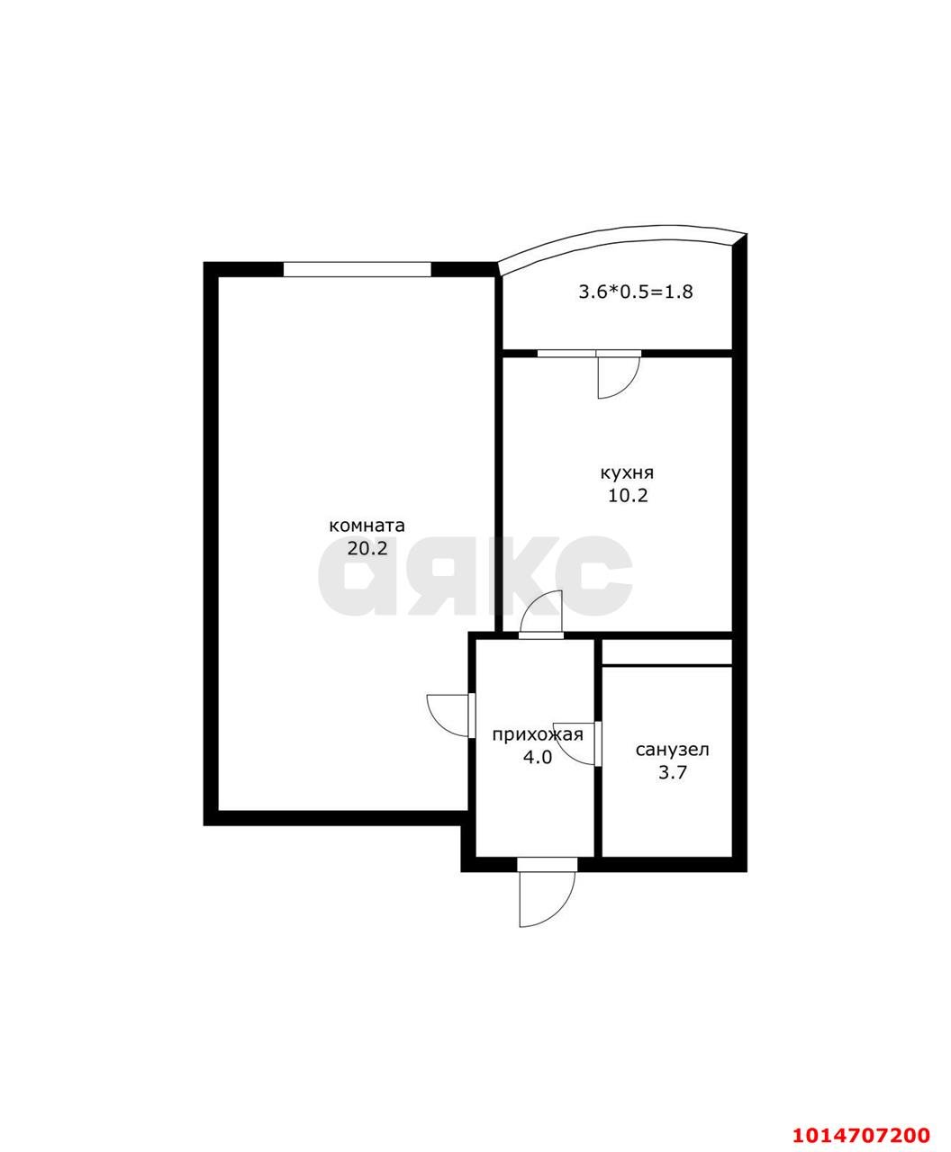 Фото №12: 1-комнатная квартира 42 м² - Краснодар, жилой комплекс Фреш, ул. имени Валерия Гассия, 4/7к2