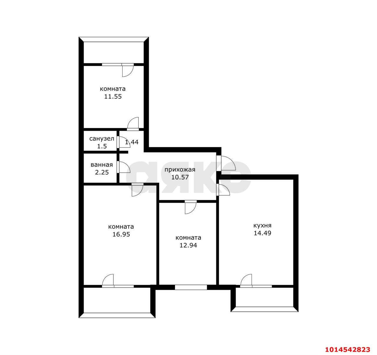 Фото №19: 3-комнатная квартира 75 м² - Краснодар, Западный внутригородской округ, мкр. Юбилейный, ул. Рождественская набережная, 17