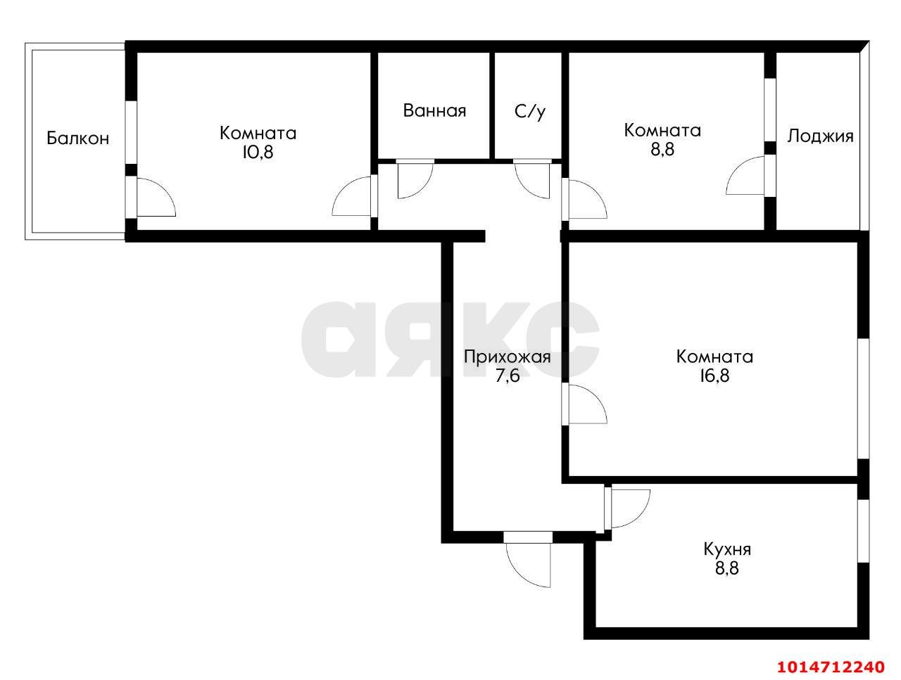 Фото №1: 3-комнатная квартира 62 м² - Краснодар, Гидростроителей, ул. имени Игнатова, 16