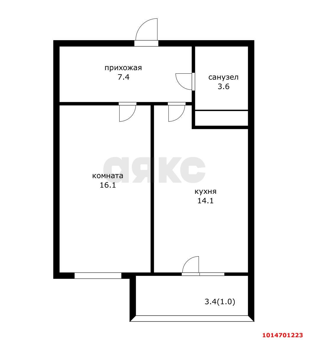 Фото №9: 1-комнатная квартира 43 м² - Краснодар, ЖК Ставропольский, ул. Селезнёва, 4/13к1