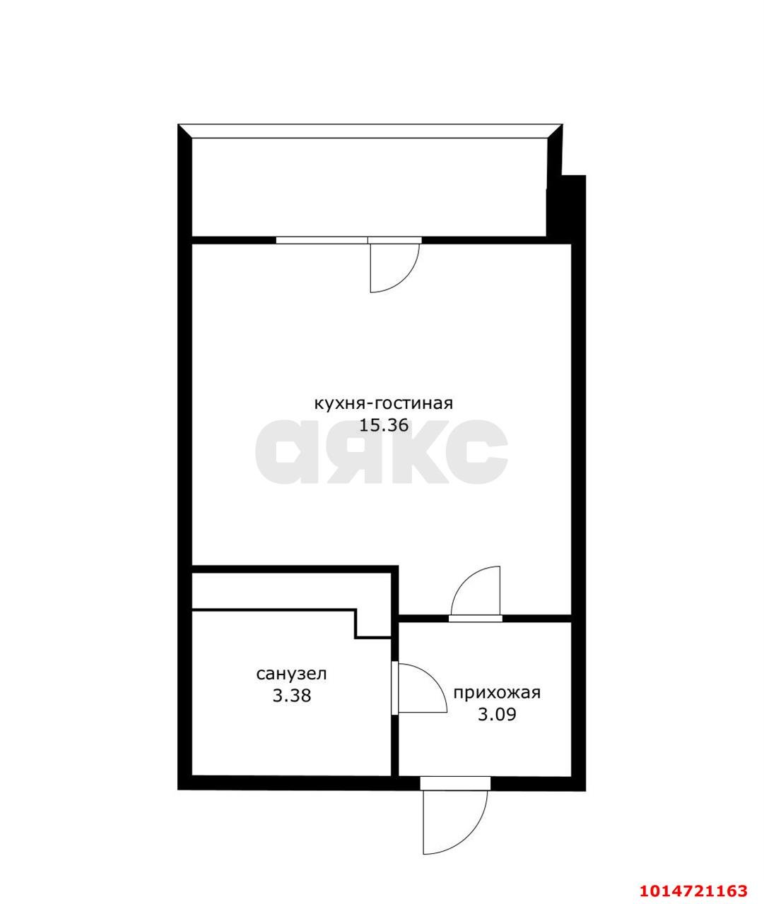 Фото №4: Студия 24 м² - Краснодар, жилой комплекс Облака, ул. имени Генерала Корнилова, 9к2