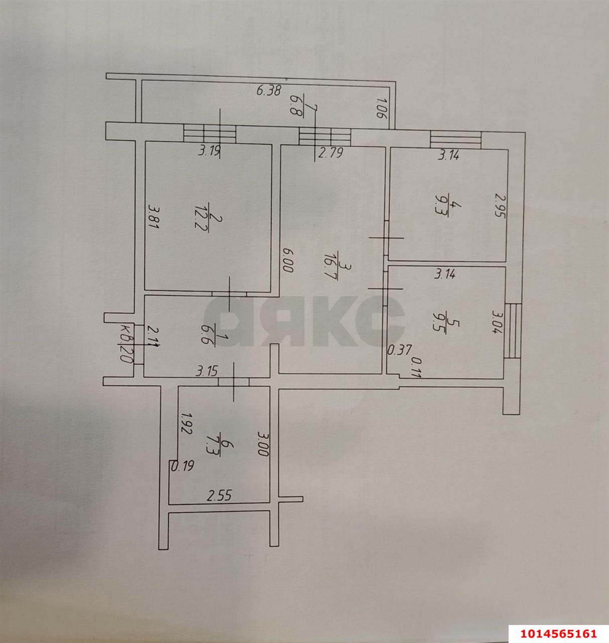 Фото №6: 3-комнатная квартира 66 м² - Новая Адыгея, ЖК Виноград 2, ул. Бжегокайская, 25/1к9