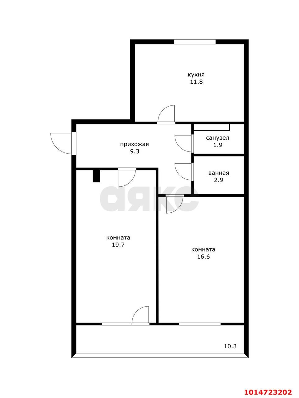 Фото №18: 2-комнатная квартира 72 м² - Краснодар, жилой комплекс Сокольники, ул. имени М.Е. Соколова, 86к2