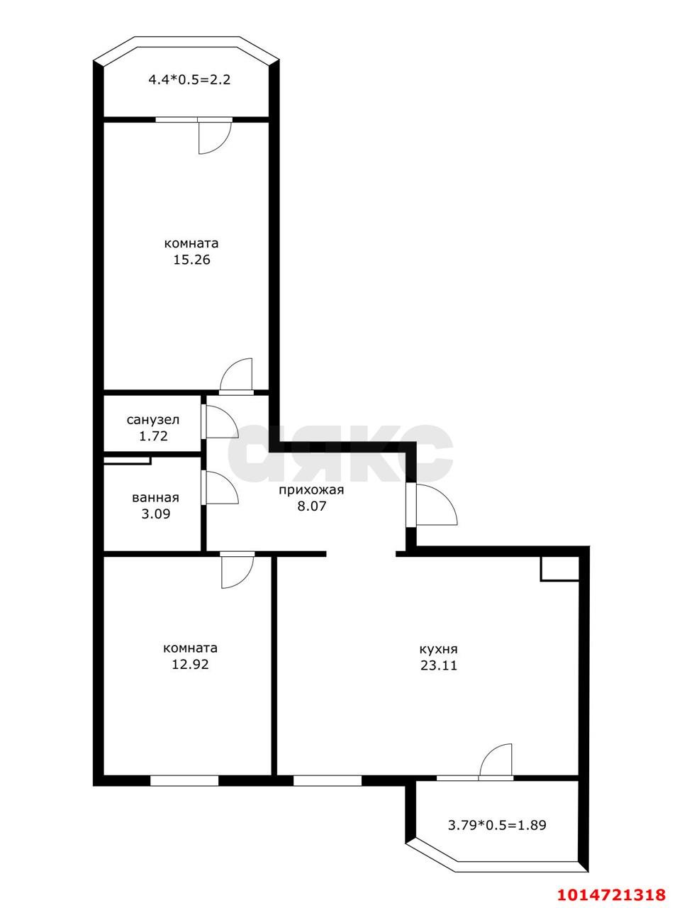 Фото №19: 2-комнатная квартира 72 м² - Краснодар, Достояние, ул. Григория Булгакова, 7к1