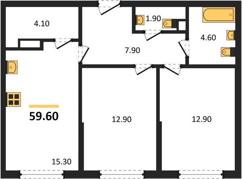 Фото №1: 2-комнатная квартира 59 м² - Краснодар, Догма Парк, мкр. Прикубанский внутригородской округ, ул. Марины Цветаевой, 35