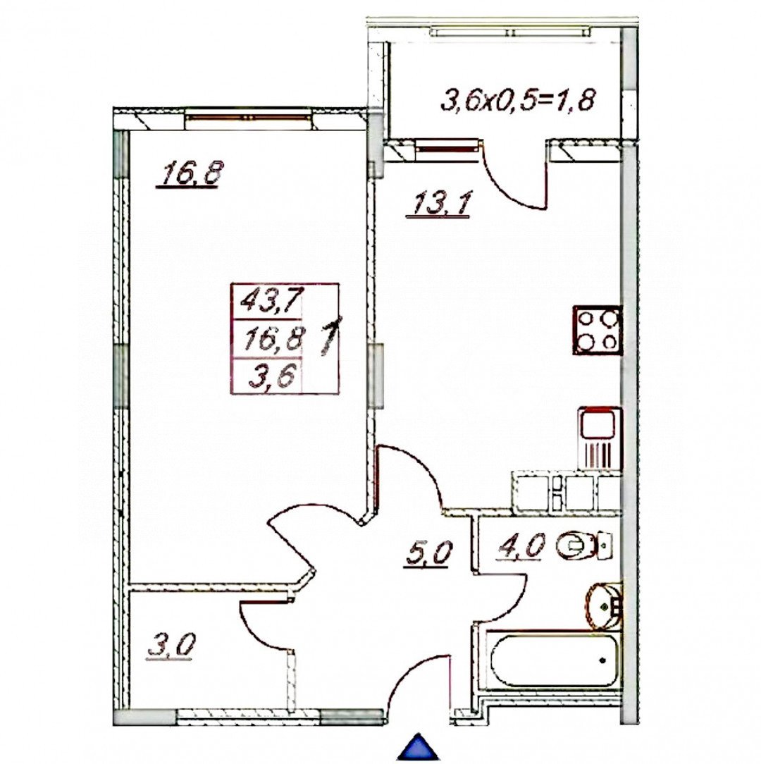 Фото №23: 1-комнатная квартира 47 м² - Анапа, ЖК Бельведер, ул. Таманская, 121к1