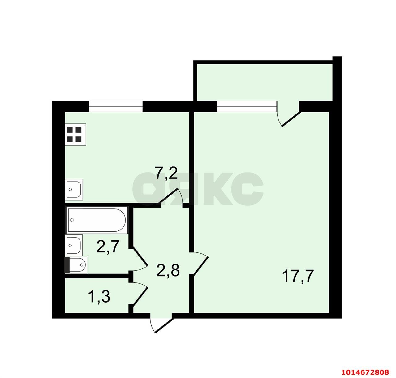 Фото №13: 1-комнатная квартира 36 м² - Краснодар, Комсомольский, ул. Уральская, 172