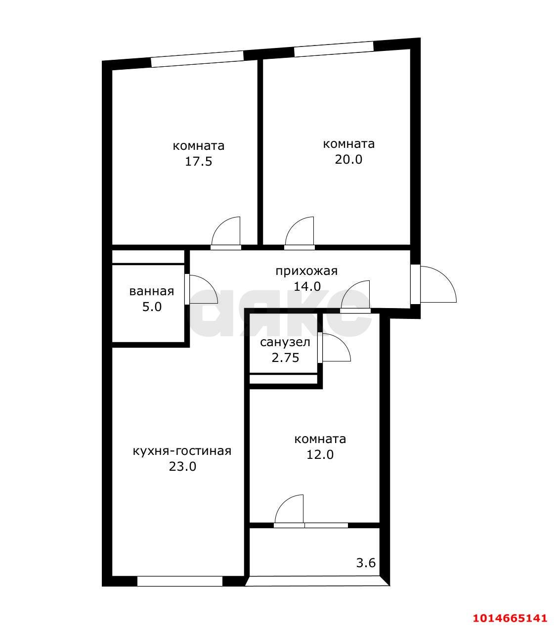 Фото №14: 3-комнатная квартира 98 м² - Краснодар, ЖК Смоленский, Прикубанский внутригородской округ, Панорама, мкр. жилой комплекс Смоленский, ул. Восточно-Кругликовская, 30