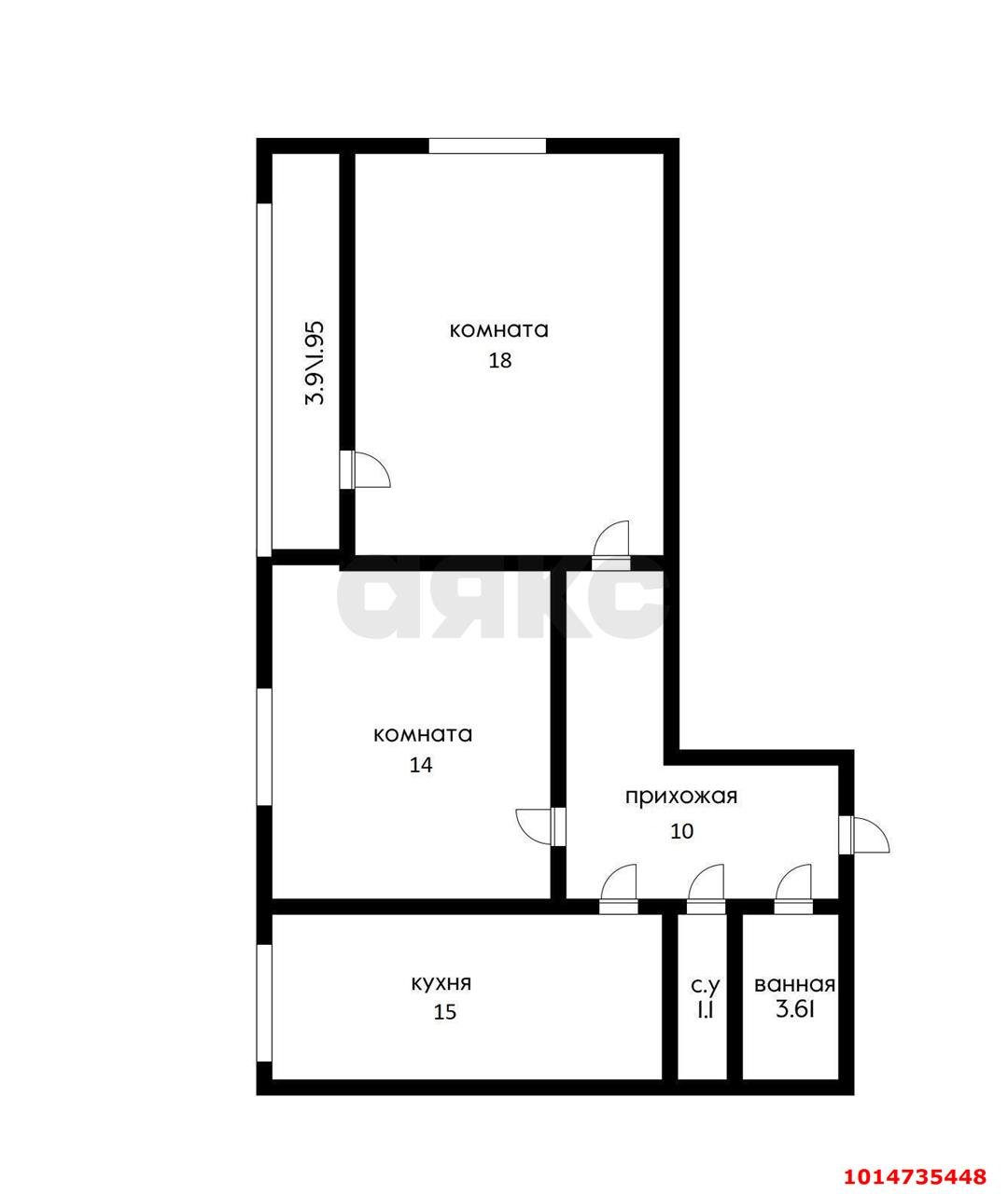 Фото №10: 2-комнатная квартира 64 м² - Краснодар, жилой комплекс Жемчужина, ул. имени Ф.И. Шаляпина, 30/1