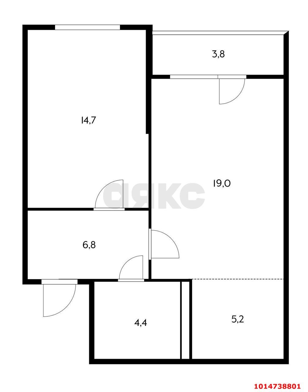 Фото №14: 1-комнатная квартира 42 м² - Краснодар, Почтовый, ул. имени Валерия Гассия, 5