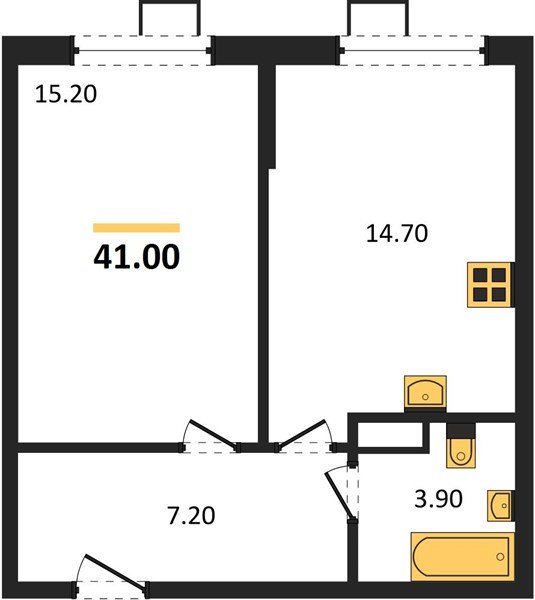 Фото №1: 1-комнатная квартира 41 м² - Краснодар, Парк Победы, 