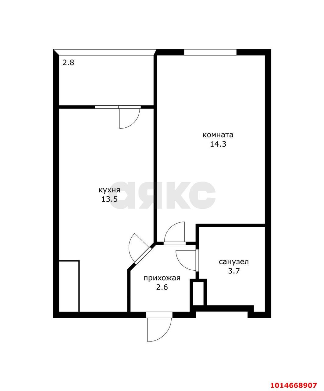 Фото №7: 1-комнатная квартира 34 м² - Краснодар, имени Петра Метальникова, ул. Петра Метальникова, 38