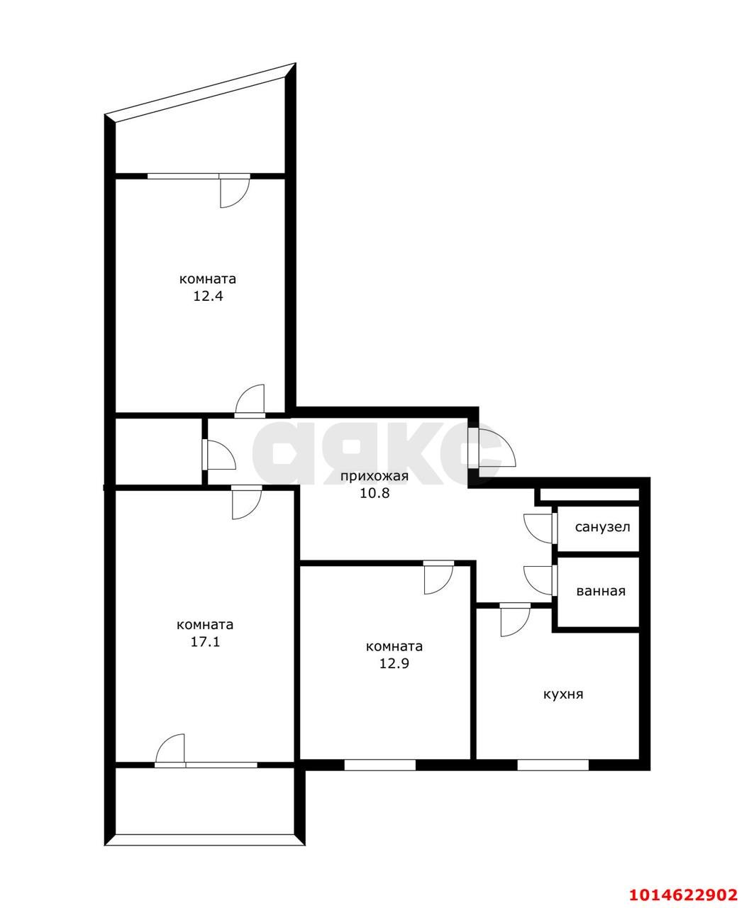 Фото №15: 3-комнатная квартира 75 м² - Краснодар, Западный внутригородской округ, мкр. Юбилейный, пр-кт Чекистов, 4
