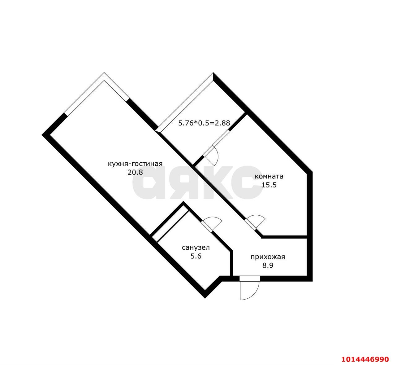 Фото №8: 1-комнатная квартира 57 м² - Краснодар, 2-я Площадка, ул. Ветеранов, 85к5