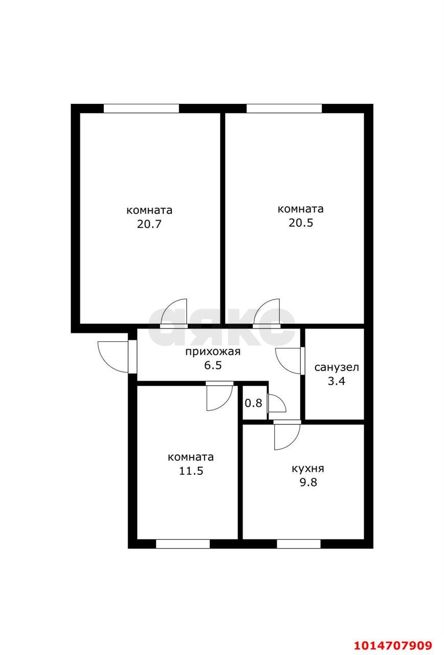 Фото №12: 3-комнатная квартира 73 м² - Краснодар, Центральный, ул. Базовская, 156А