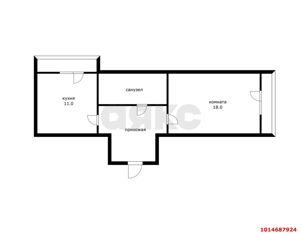 Фото №15: 1-комнатная квартира 38 м² - Краснодар, ул. Максима Горького, 66