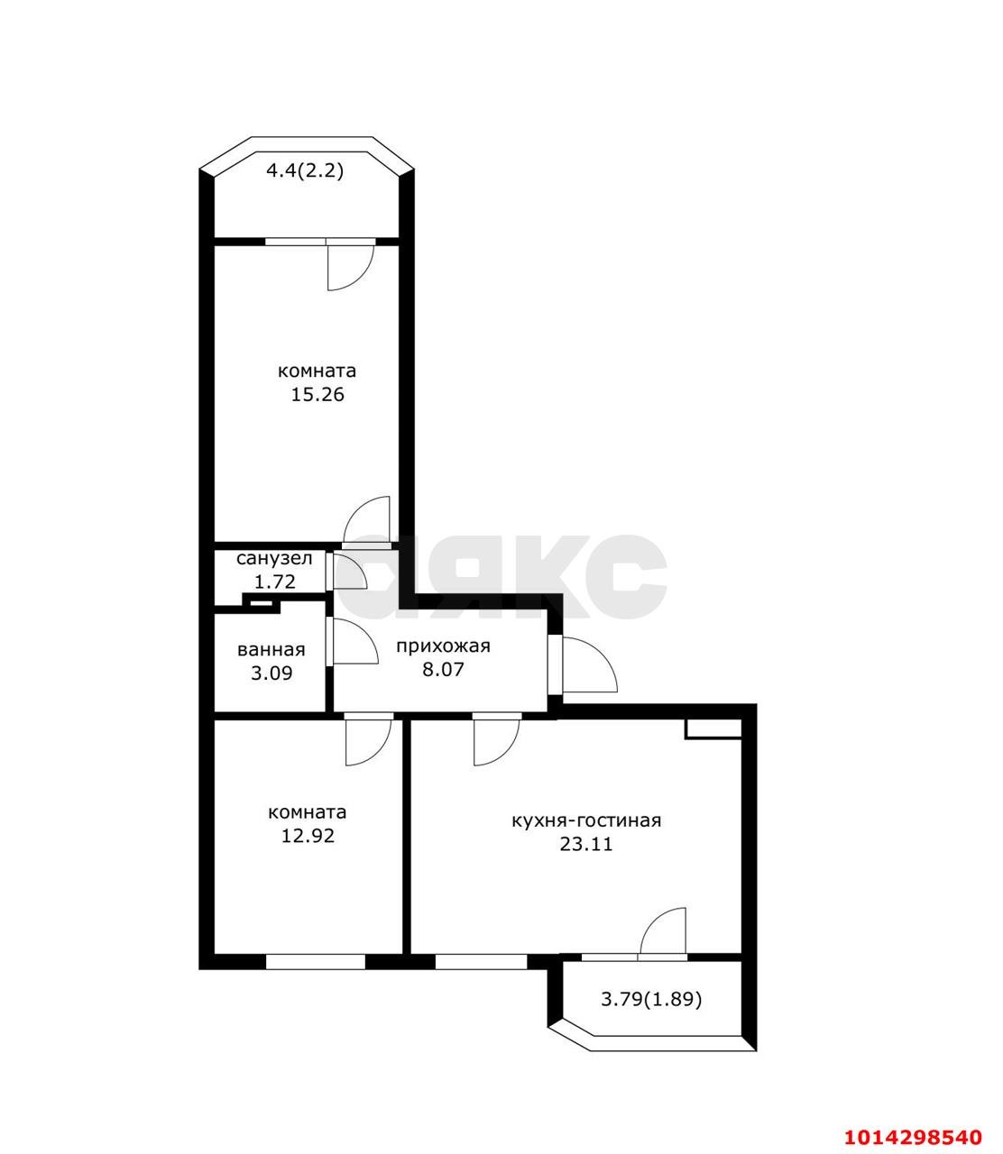 Фото №17: 3-комнатная квартира 72 м² - Краснодар, Достояние, ул. Григория Булгакова, 7к1