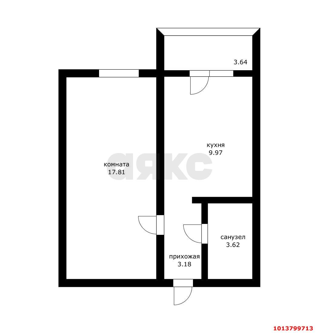 Фото №6: 1-комнатная квартира 38 м² - Краснодар, Восточно-Кругликовский, ул. Черкасская, 135