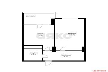 Фото №2: 1-комнатная квартира 47 м² - Краснодар, мкр. жилой комплекс Аврора, ул. имени Дзержинского, 95