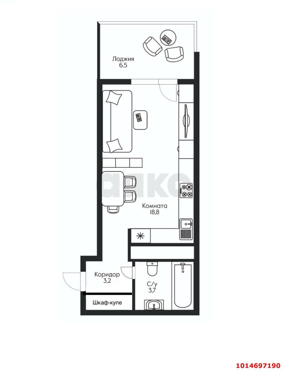 Фото №14: Студия 32 м² - Краснодар, ЖК Маршал, ул. Гаражная, 87