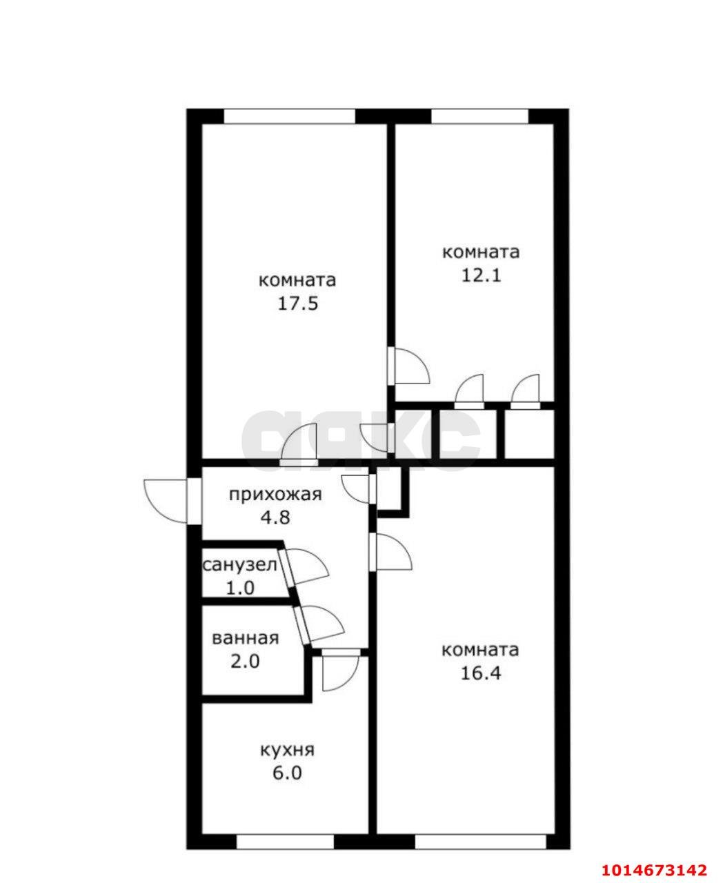 Фото №9: 3-комнатная квартира 61 м² - Краснодар, Славянский, ул. Сочинская, 25