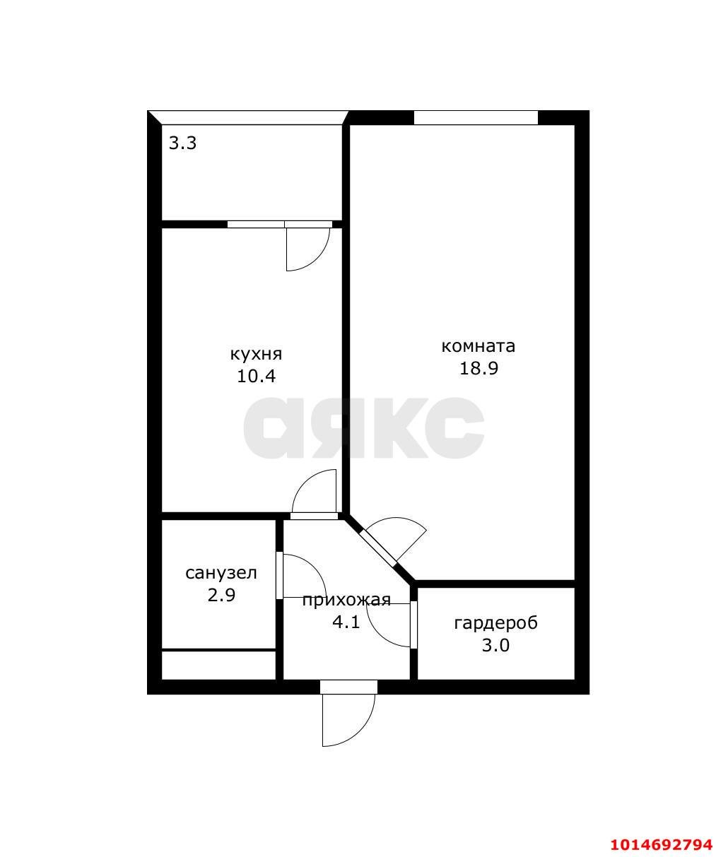 Фото №17: 1-комнатная квартира 39 м² - Краснодар, Центральный, ул. Железнодорожная, 23/1