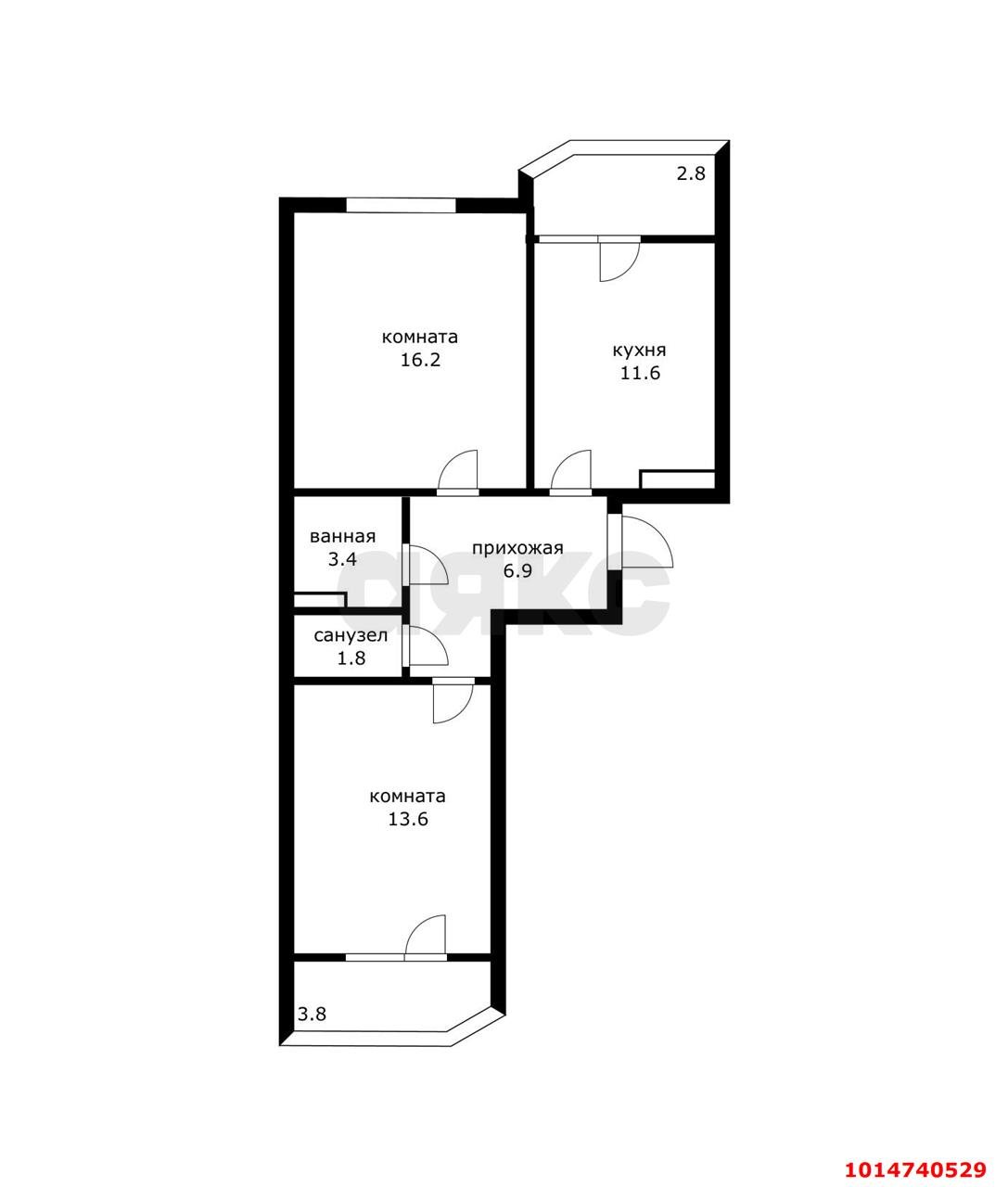 Фото №15: 2-комнатная квартира 59 м² - Краснодар, 4-й квартал, ул. Боспорская, 8