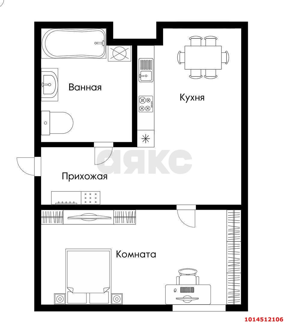 Фото №1: 1-комнатная квартира 36 м² - Российский, Прикубанский внутригородской округ, ул. Атамана Бабыча, 11