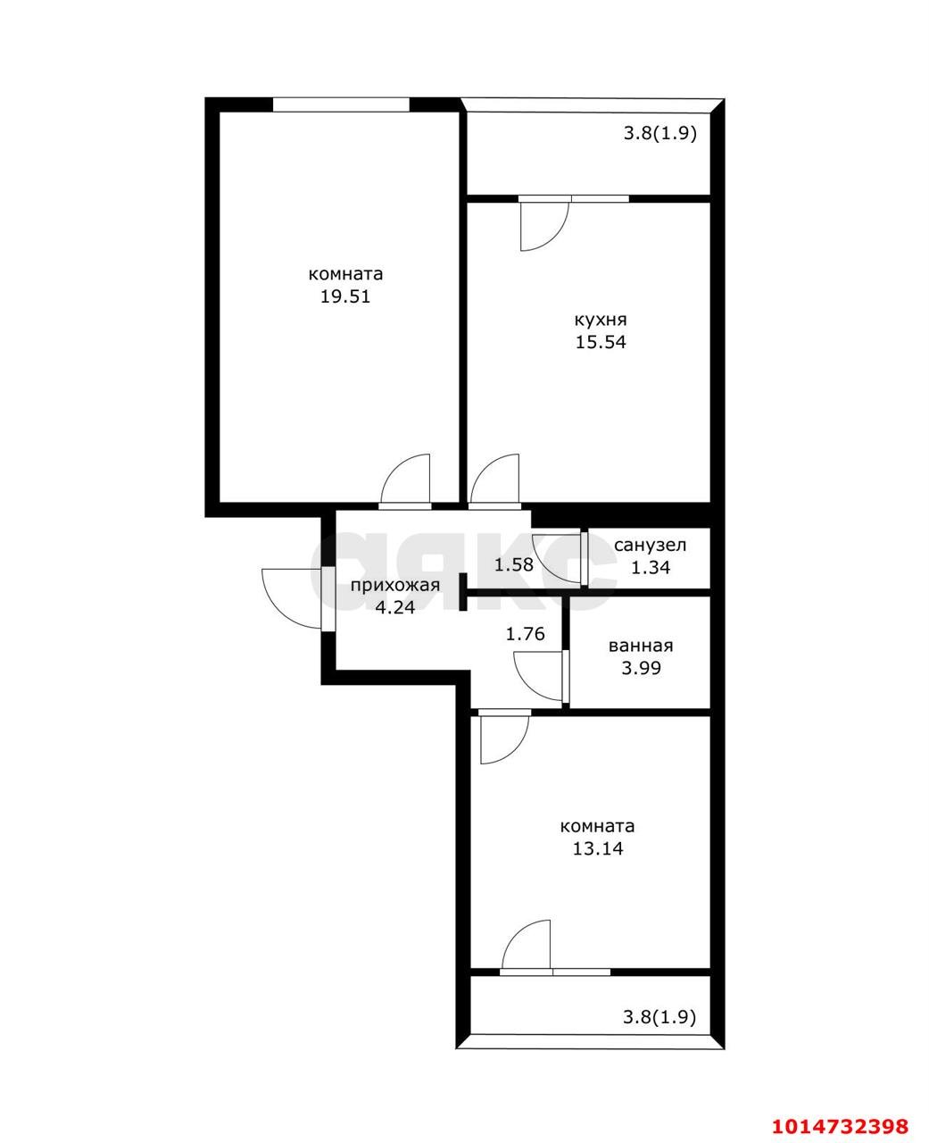 Фото №14: 2-комнатная квартира 64 м² - Краснодар, Восточно-Кругликовский, ул. Генерала Трошева, 29