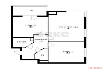Фото №4: 2-комнатная квартира 65 м² - Краснодар, мкр. Парк Победы, 