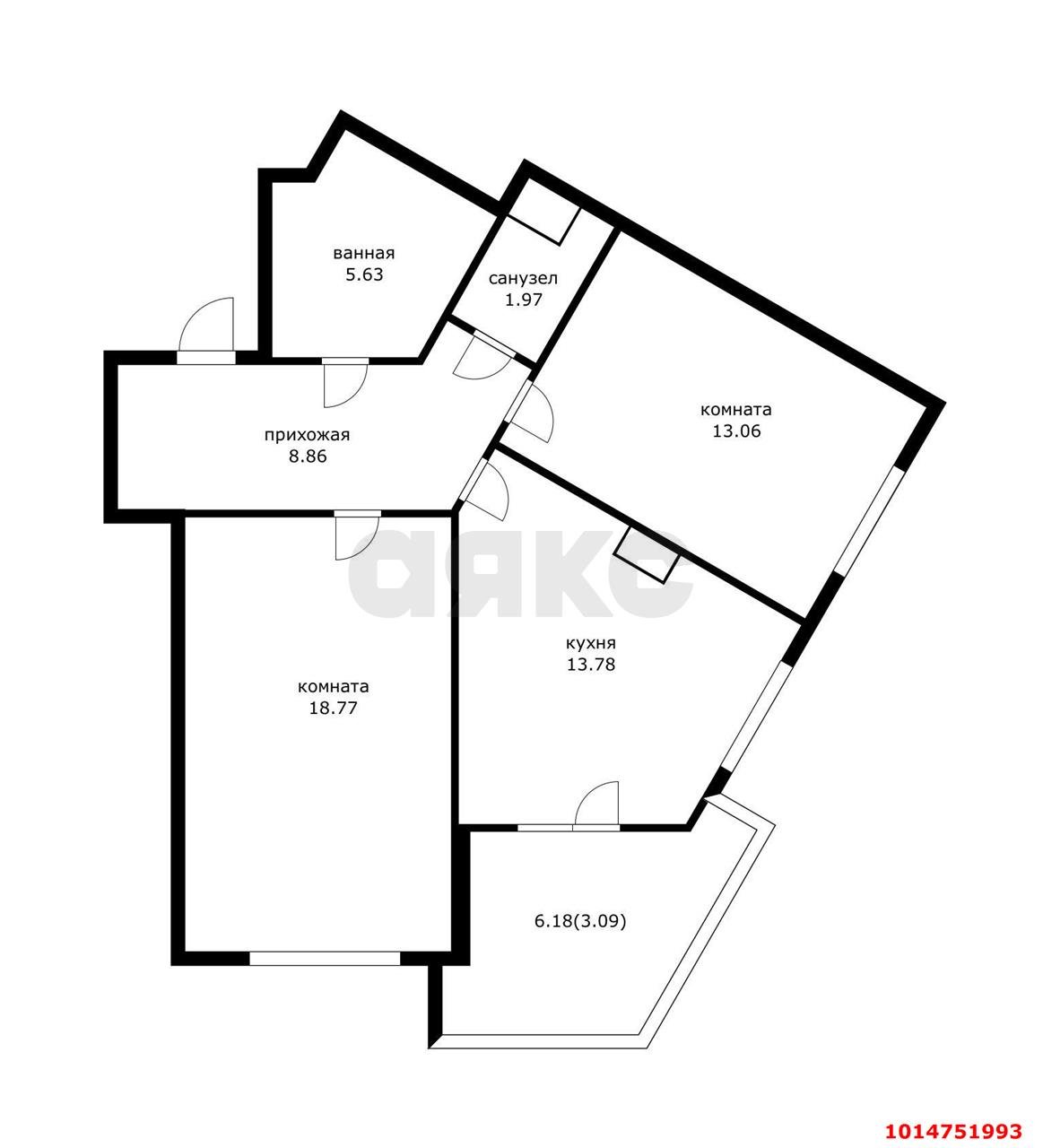 Фото №19: 2-комнатная квартира 70 м² - Краснодар, Догма Парк, ул. Марины Цветаевой, 17к2