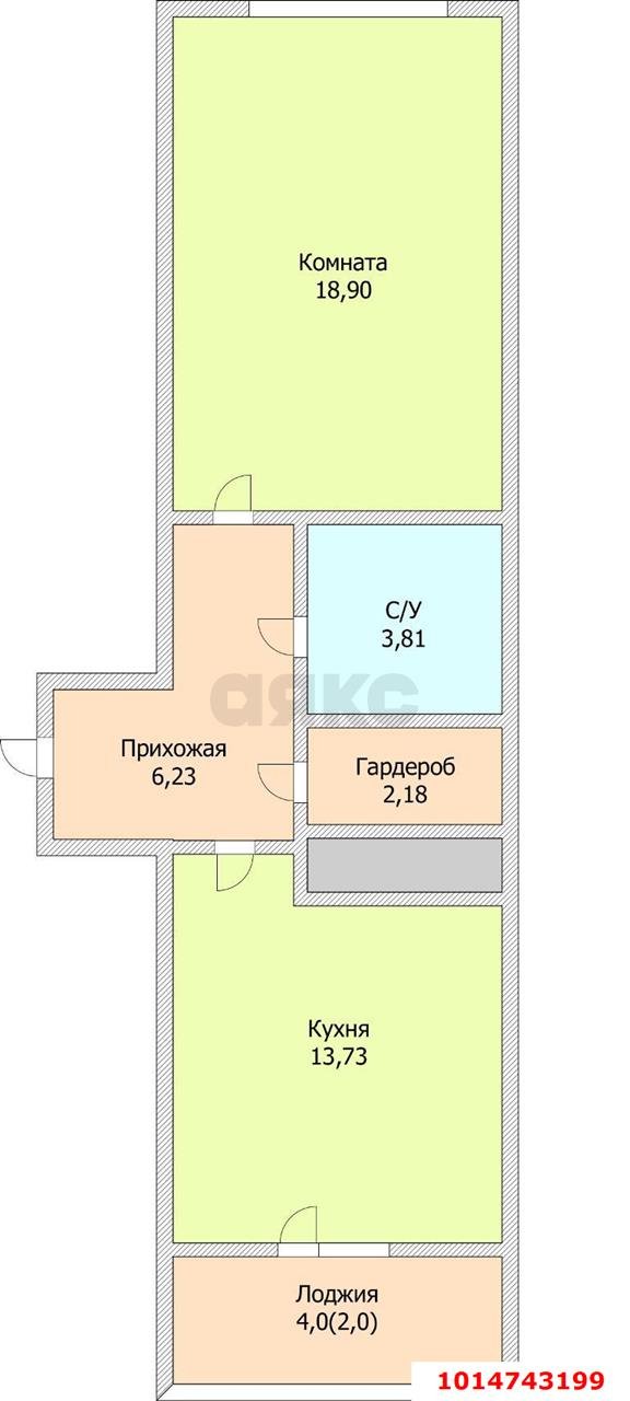 Фото №3: 1-комнатная квартира 45 м² - Краснодар, Солнечный, ул. Казбекская, 7