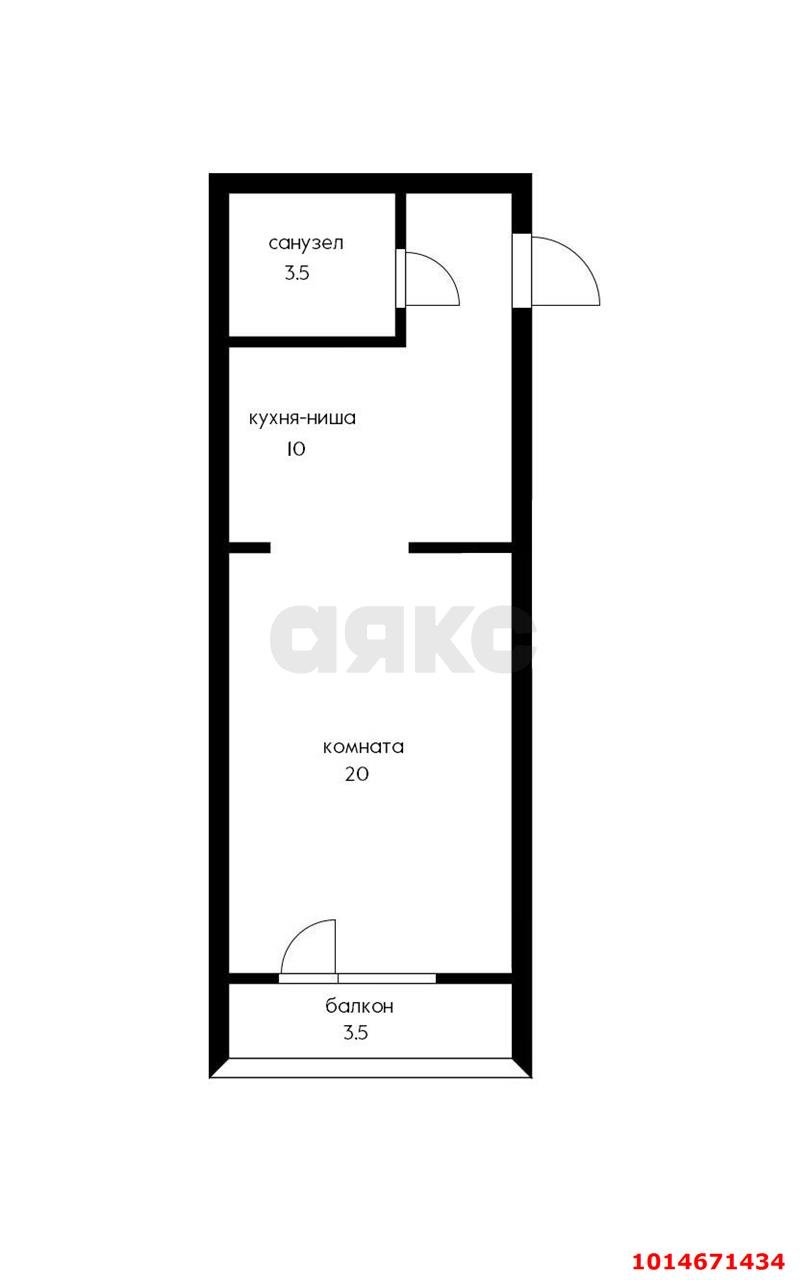 Фото №8: Студия 37 м² - Краснодар, жилой комплекс Мирный, ул. им. Сорока А.М., 2