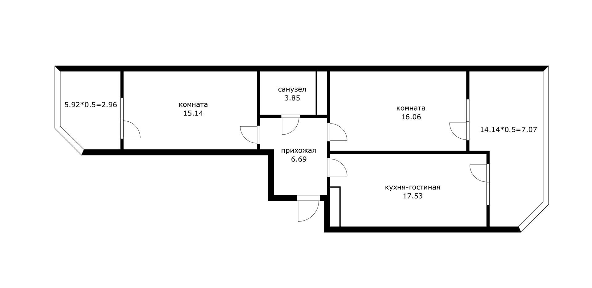 Фото №7: 2-комнатная квартира 59 м² - Краснодар, Прикубанский внутригородской округ, квартал Доброта, мкр. Любимово, 16