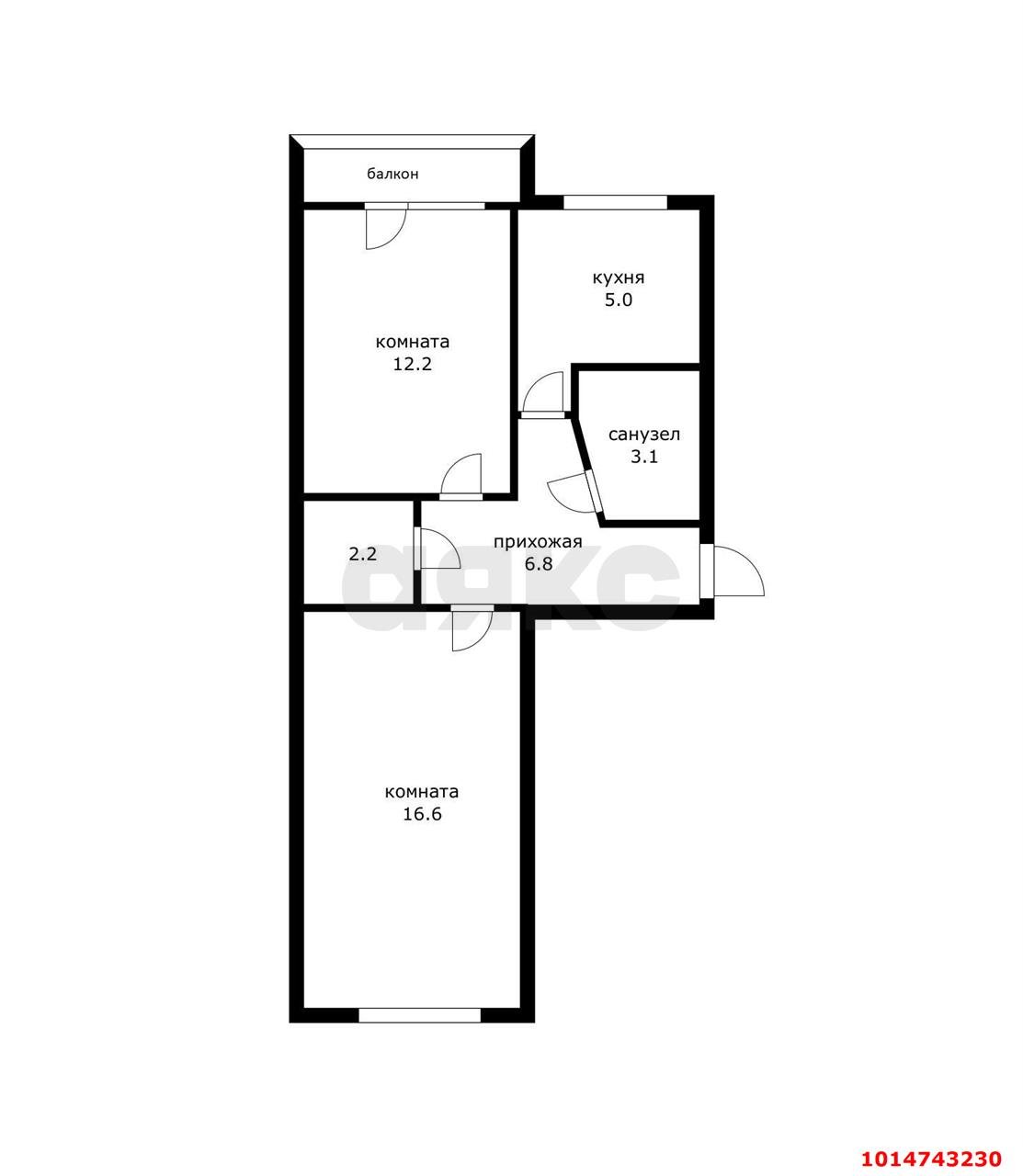 Фото №2: 2-комнатная квартира 50 м² - Краснодар, Центральный, ул. Песчаная, 11