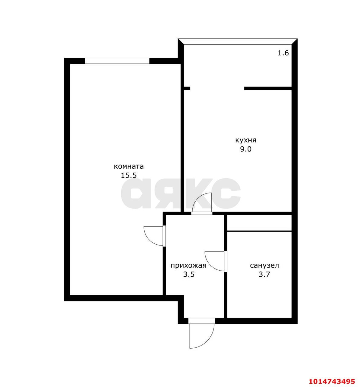Фото №14: Студия 33 м² - Краснодар, ЖК Абрикосово, ул. имени Героя Георгия Бочарникова, 4