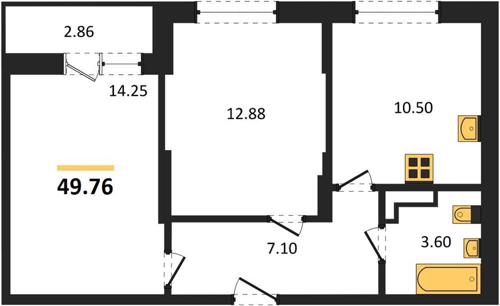 Фото №1: 2-комнатная квартира 49 м² - Краснодар, ЖК Смородина, 