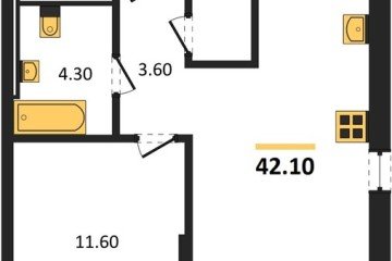 Фото №1: 1-комнатная квартира 42 м² - Краснодар, мкр. Прикубанский внутригородской округ, 