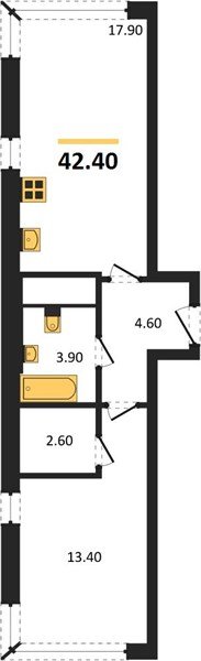 Фото №1: 1-комнатная квартира 42 м² - Краснодар, квартал Самолёт, 
