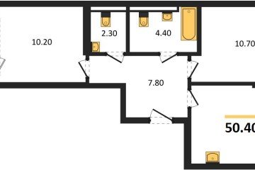 Фото №1: 2-комнатная квартира 50 м² - Краснодар, мкр. жилой комплекс Самолёт-7, 
