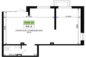 Фото №2: Коммерция 65 м² - Краснодар, мкр. жилой комплекс Дыхание, ул. Лётчика Позднякова, 2к23