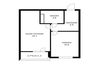 Фото №4: 1-комнатная квартира 36 м² - Краснодар, мкр. жилой комплекс Дыхание, ул. Лётчика Позднякова, 2к18