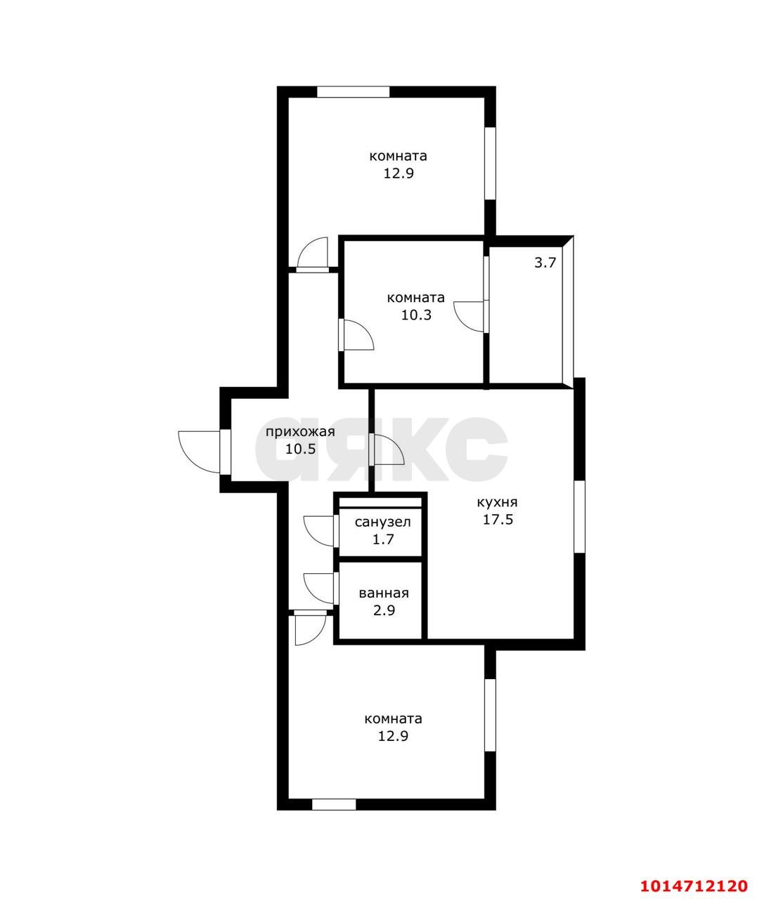 Фото №12: 3-комнатная квартира 71 м² - Краснодар, жилой комплекс Новые Сезоны, ул. Скандинавская, 1к5