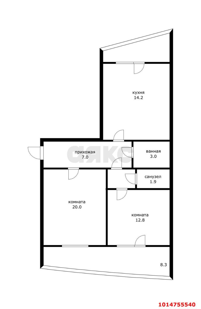 Фото №11: 2-комнатная квартира 72 м² - Яблоновский, ул. Гагарина, 190/4лит5