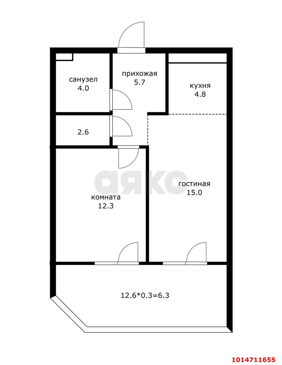 Фото №15: 1-комнатная квартира 50 м² - Краснодар, Россинского, б-р Адмирала Пустошкина