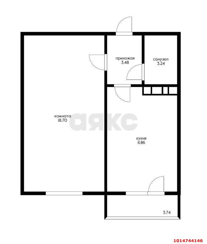 Фото №7: 1-комнатная квартира 36 м² - Краснодар, жилой комплекс Авиатор, ул. имени Валерия Гассия, 2