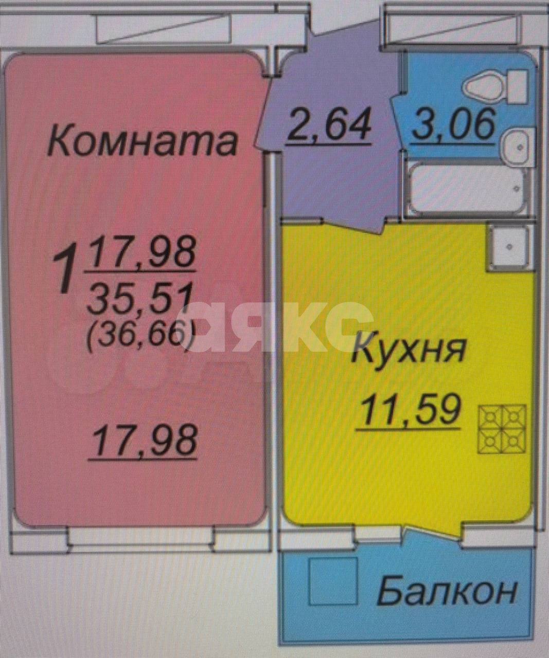Фото №11: 1-комнатная квартира 35 м² - Волжский, 28-й, пр-кт имени Ленина, 347