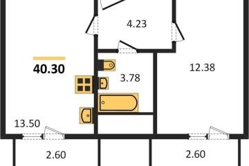 Фото №1: 1-комнатная квартира 40 м² - Берёзовый, мкр. Прикубанский внутригородской округ, 